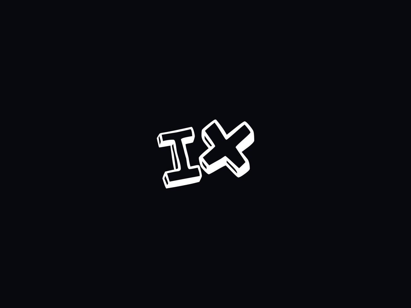 eerste ix brief logo, zwart wit ix borstel logo icoon vector voorraad
