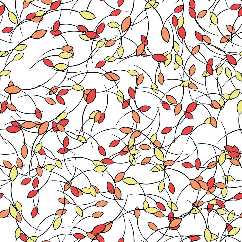 vector naadloze structuurpatroon als achtergrond. hand getekend, rood, geel, oranje, zwart, witte kleuren.