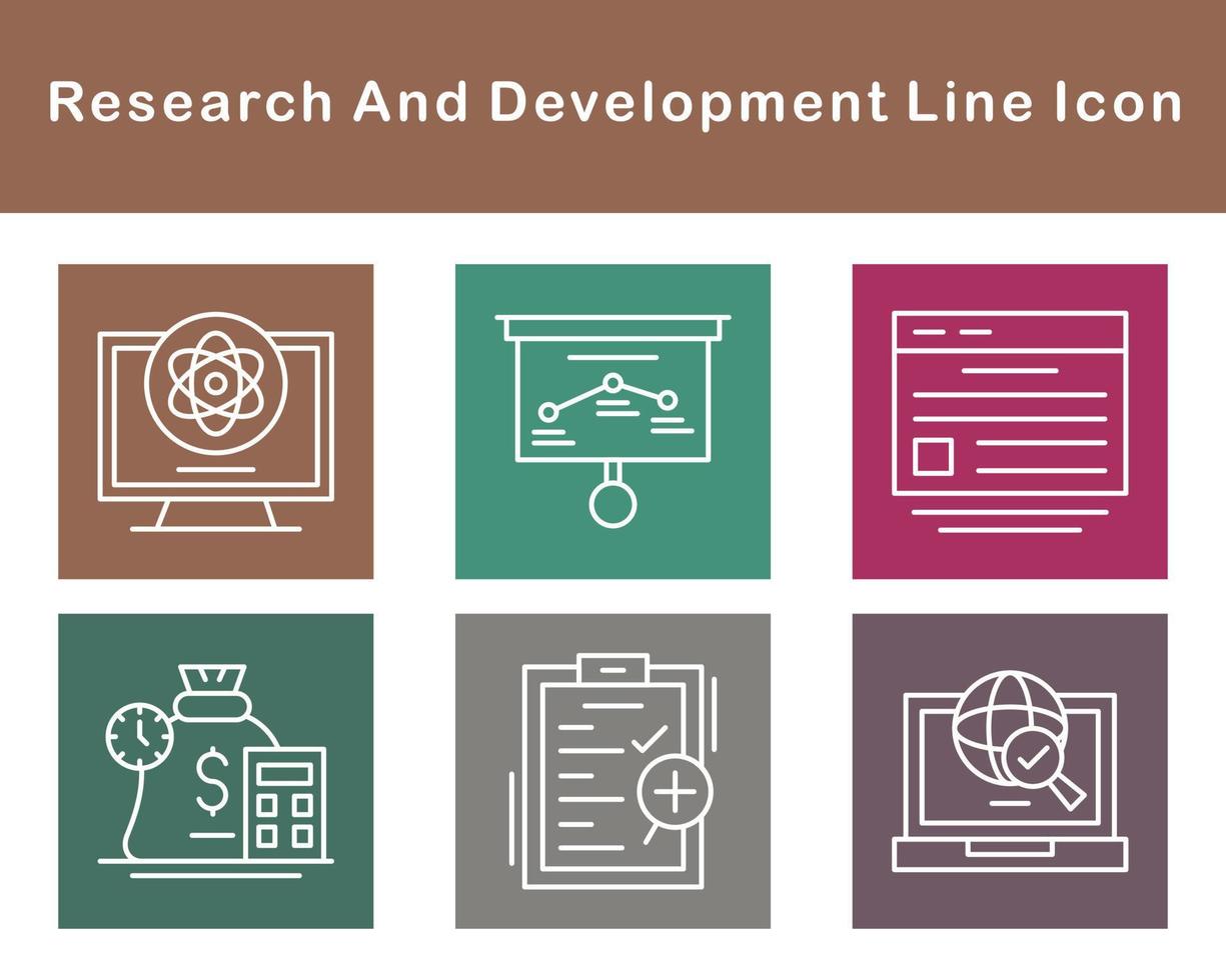 Onderzoek en ontwikkeling vector icoon reeks