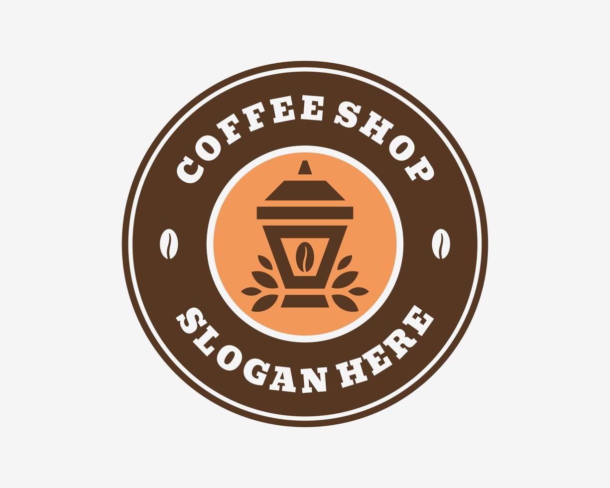 insigne postzegel embleem ronde retro koffie Boon natuurlijk aroma zaad traditioneel lantaarn vector logo ontwerp