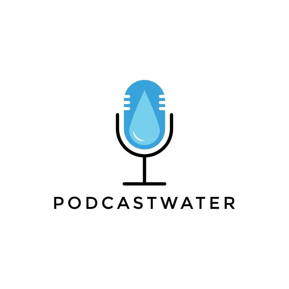 podcast water icoon logo ontwerp element vector