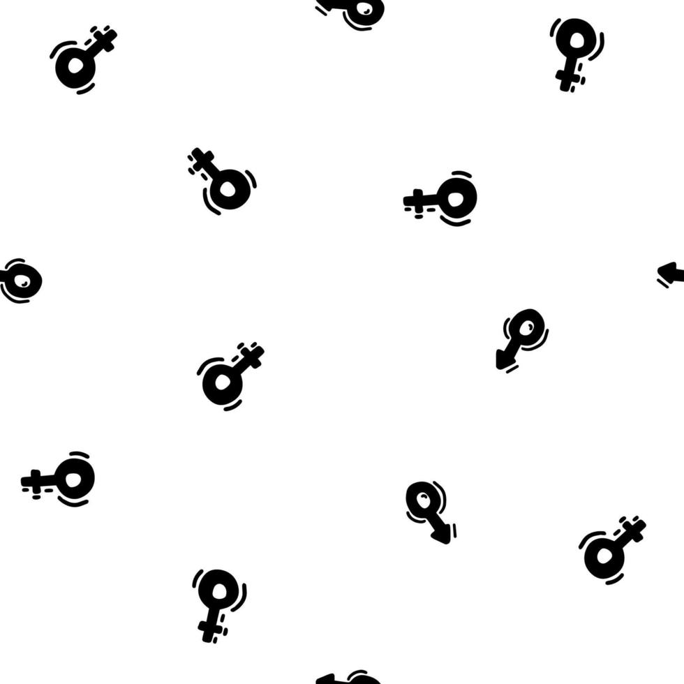 seks symbool vrouw en mannetje teken zwart wit naadloos patroon zwart wit, vector