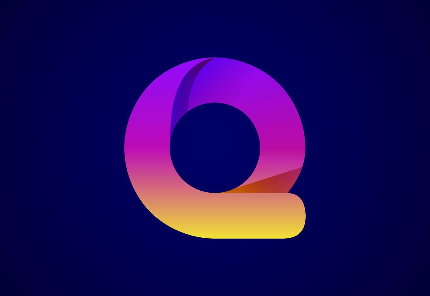 abstract origami brief q logo ontwerp sjabloon. vlak stijl toepassing icoon. vector illustratie