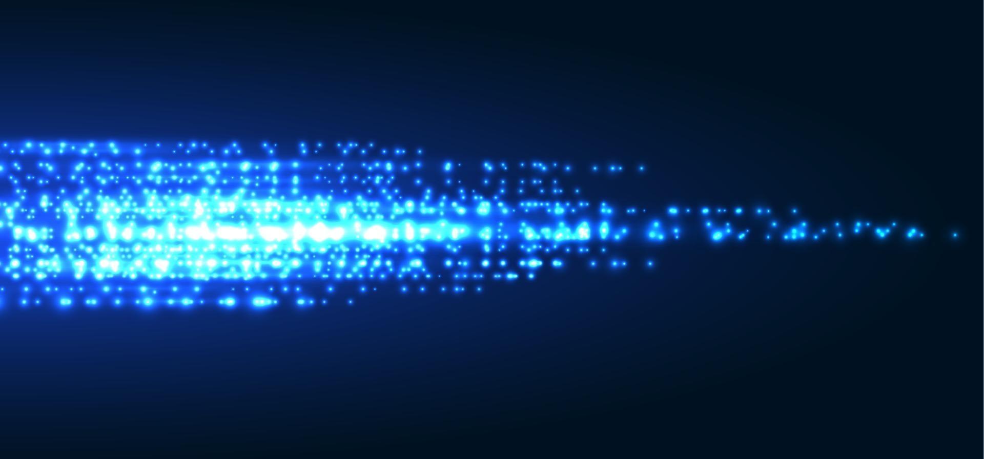 abstracte technologie futuristische blauwe magische deeltjes lijnen licht sprankelend glitter op donkere achtergrond. vector