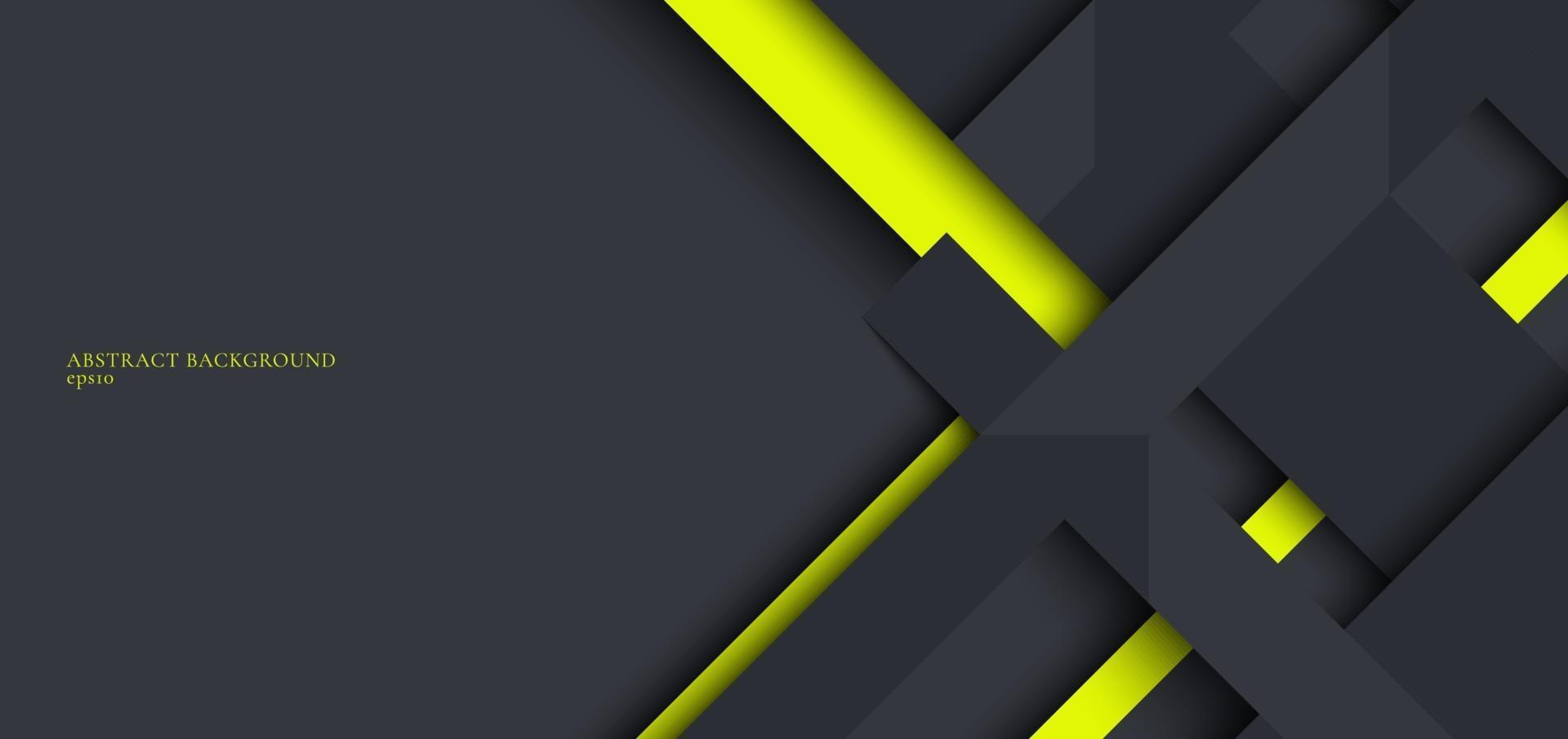 banner web ontwerpsjabloon grijze en groene geometrische strepen die overlappen met schaduw op donkere achtergrond vector
