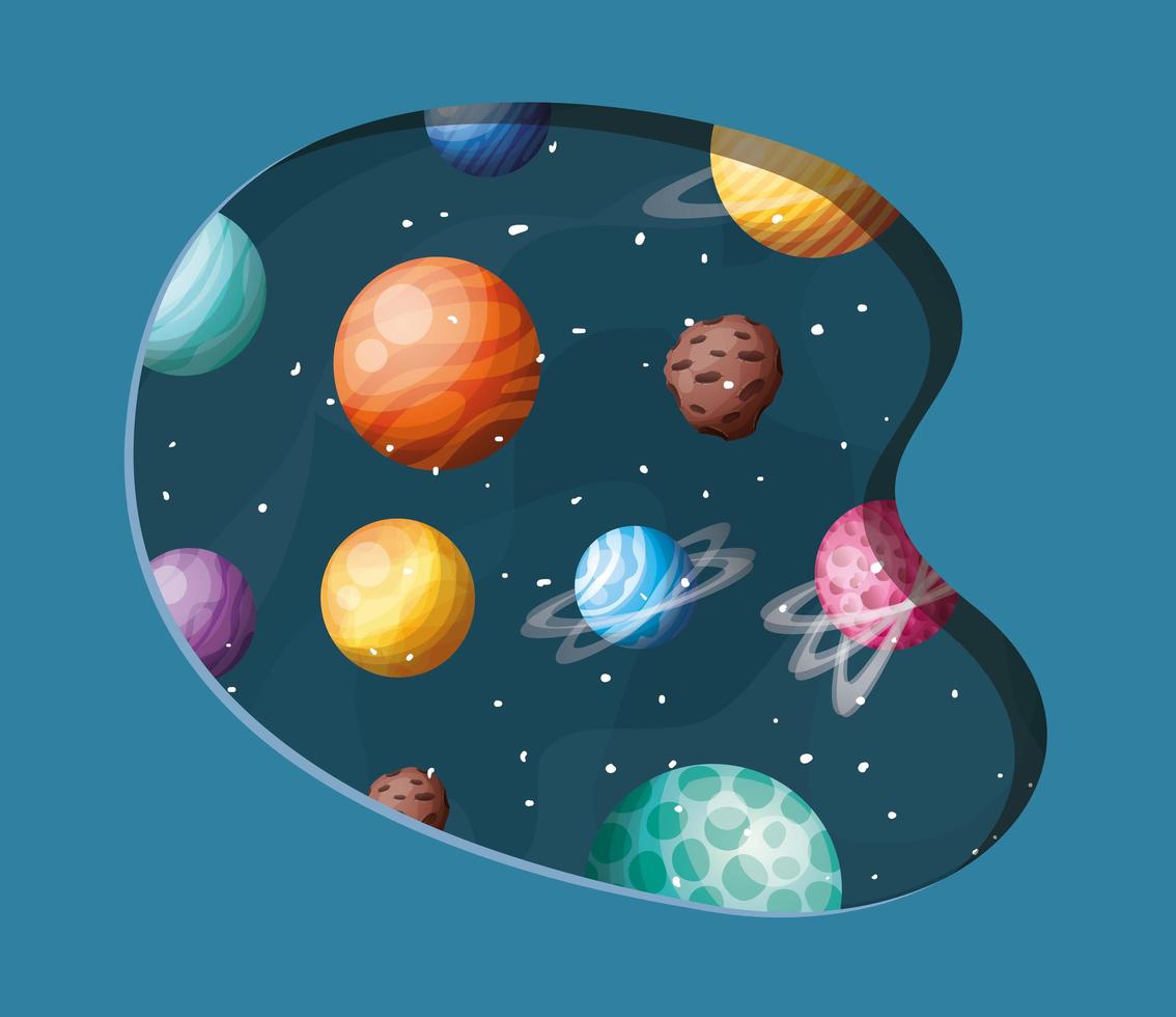 planeten van het zonnestelsel ontwerpen vectorillustratie vector