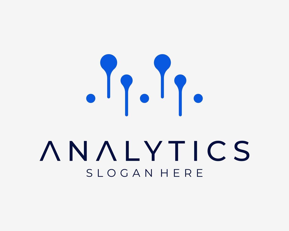 analytics gegevens molecuul wetenschap statistieken technologie digitaal modern abstract vector logo ontwerp