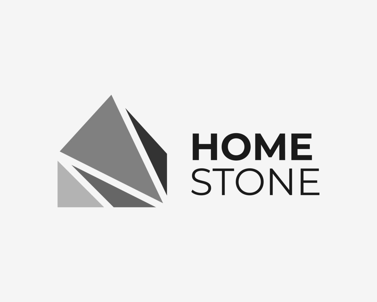 huis steen huis rots architectuur materiaal beton gebouw structuur meetkundig vector logo ontwerp