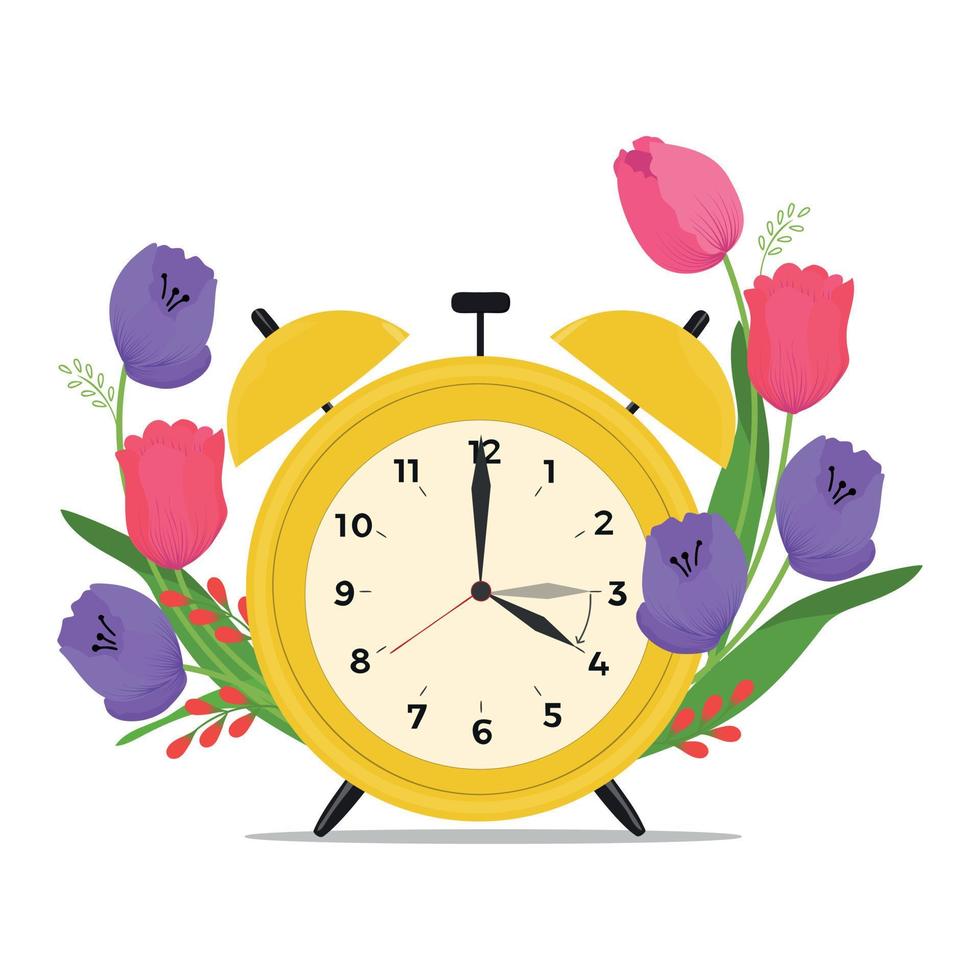 verandering uw klokken kaart voor voorjaar tijd Wijzigen. vector