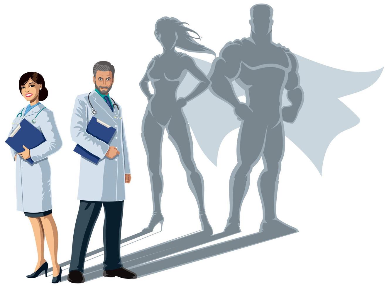 dokter superhelden schaduw vector
