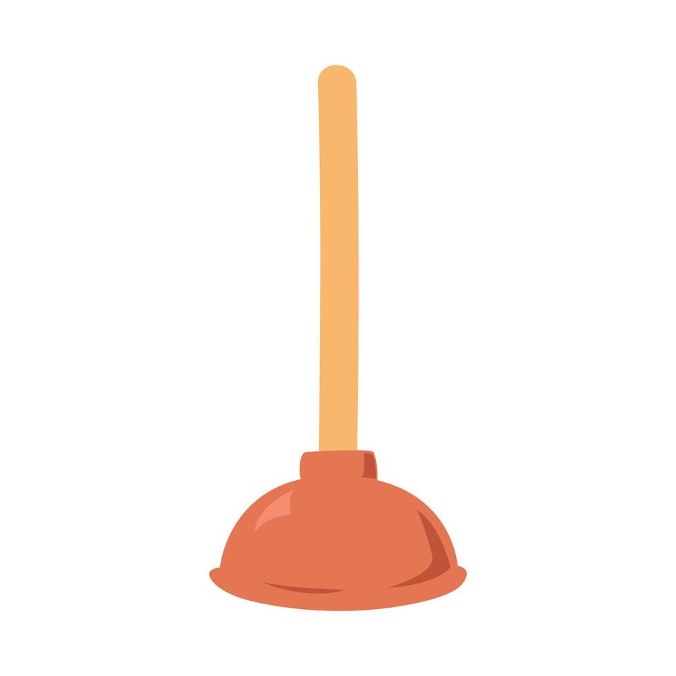 plunjer in vlak stijl vector illustratie. gemakkelijk toilet schoonmaak uitrusting plunjer clip art tekenfilm stijl, hand- getrokken tekening stijl. toilet plunjer schattig vector illustratie. afvoer schoonmaakster gereedschap