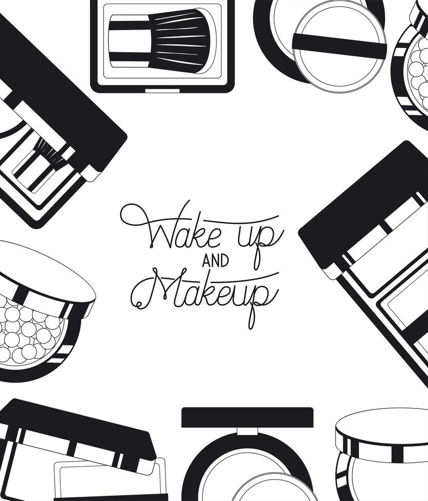 make-up producten frame achtergrond vector