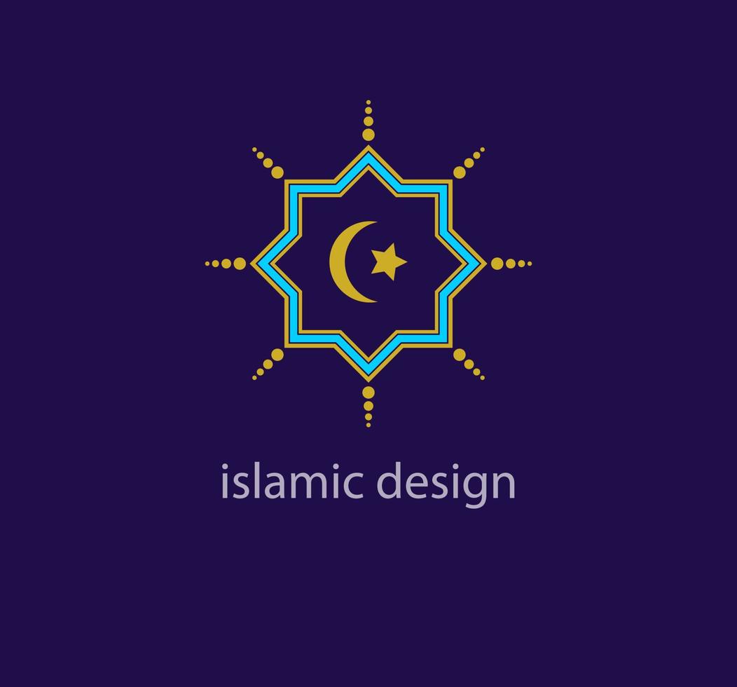 uniek Islamitisch maan en ster stijl logo ontwerp sjabloon. abstract Arabisch symbool. meetkundig uniek vormen. modern kleur overgangen. religie en cultuur ontwerp logo sjabloon. vector. vector