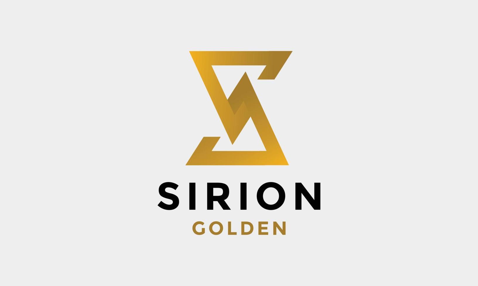 logo vector brief s goud driehoek elegant concept ontwerp luxe