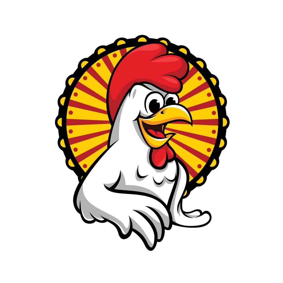 kip mascotte voor restaurant logo inspiratie vector