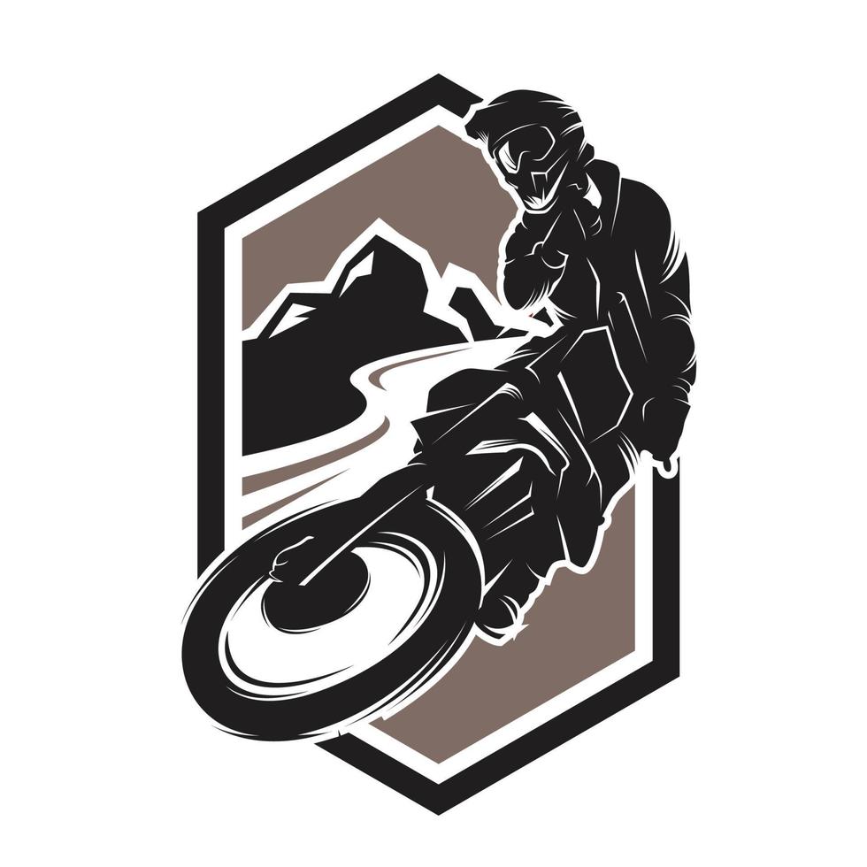 moto bijhouden logo. motorcross springen illustratie logo inspiratie vector