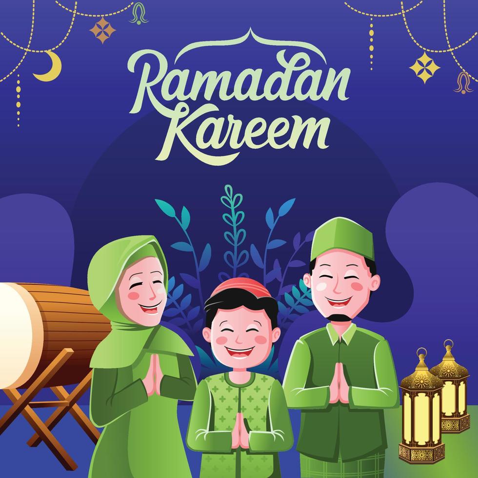 Ramadan kareem Islamitisch achtergrond vector. gelukkig Islamitisch nieuw hijri jaar. grafisch ontwerp voor de decoratie van geschenk certificaten, banners en folder. vector