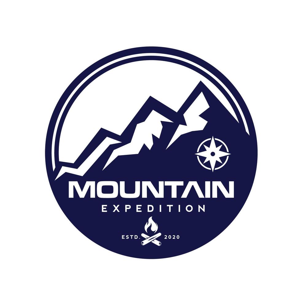 berg avontuur en expeditie logo vector