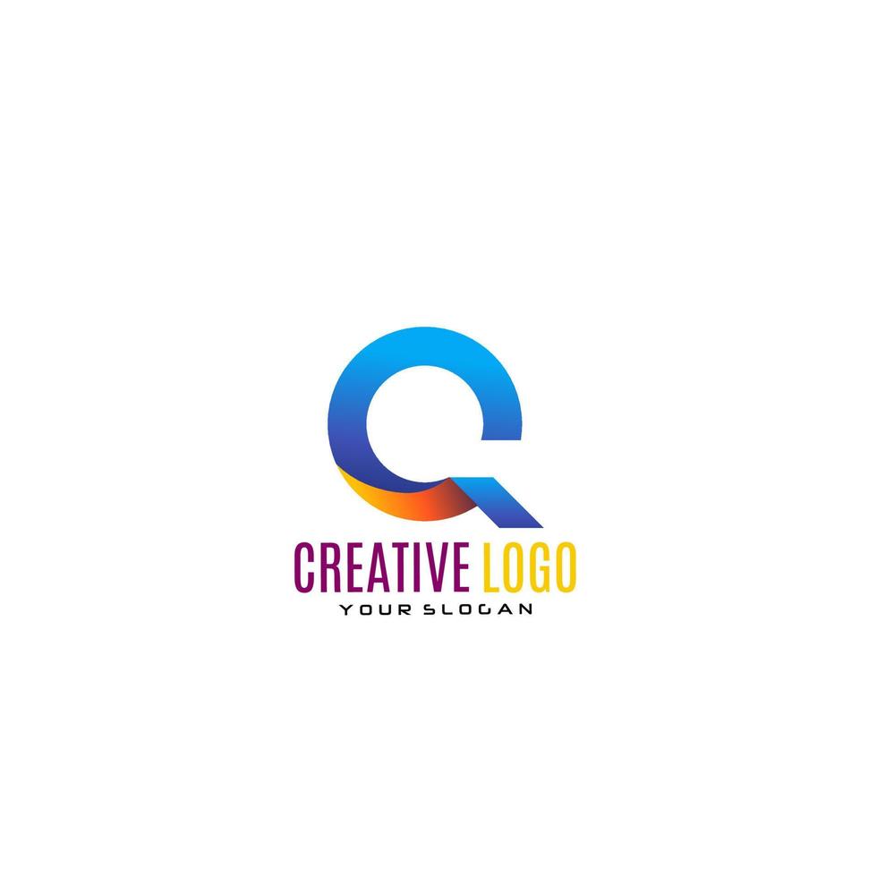 creatief brief q logo ontwerp. vector