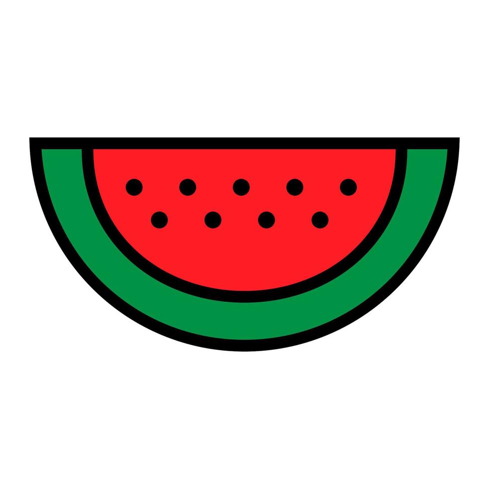 watermeloen lijn icoon geïsoleerd Aan wit achtergrond. zwart vlak dun icoon Aan modern schets stijl. lineair symbool en bewerkbare hartinfarct. gemakkelijk en pixel perfect beroerte vector illustratie.