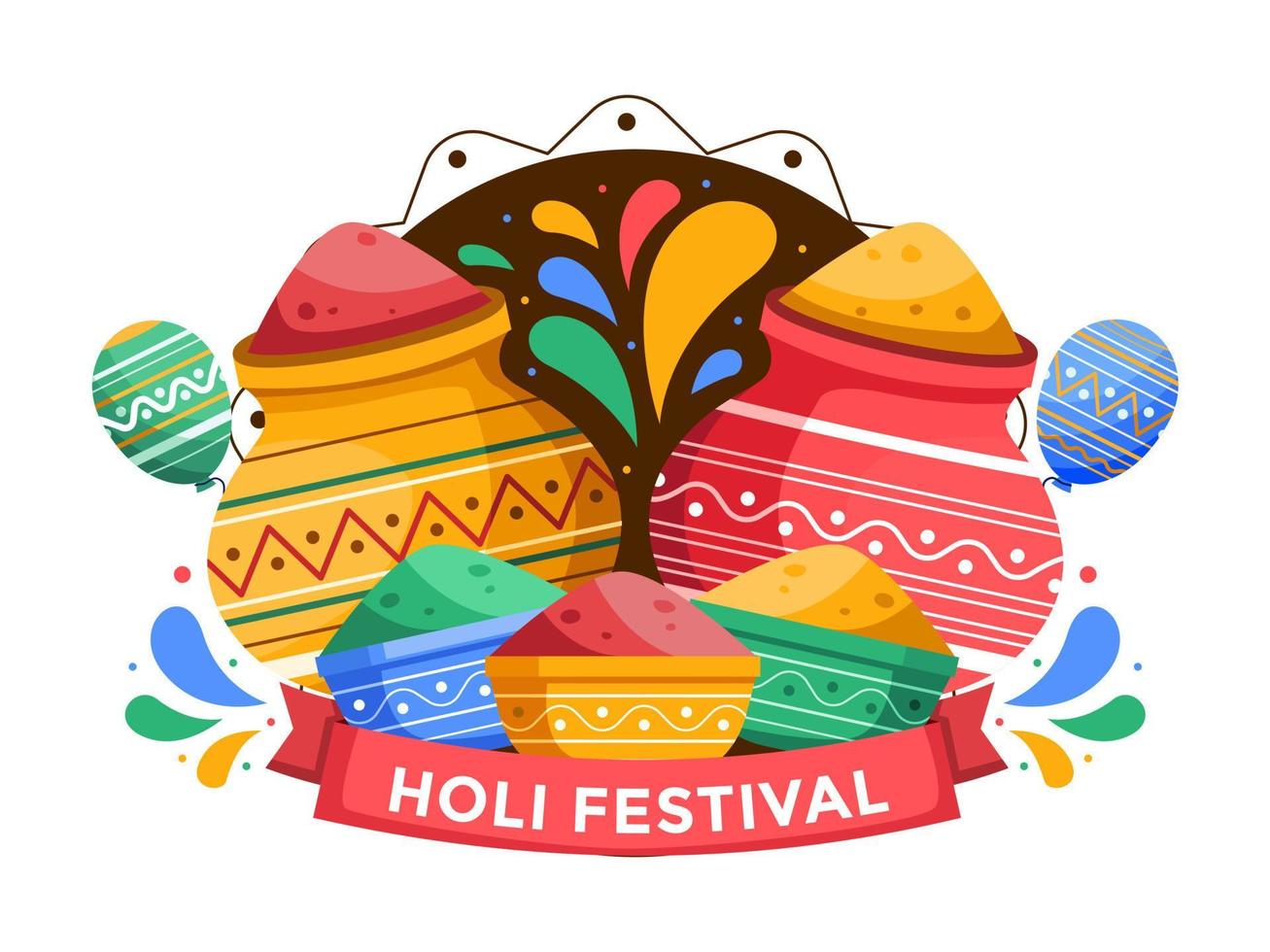 illustratie van Indië holi festival ontwerp. india's holi festival is een vreugdevol viering dat merken de aankomst van voorjaar en is bekend voor haar levendig en speels tradities vector