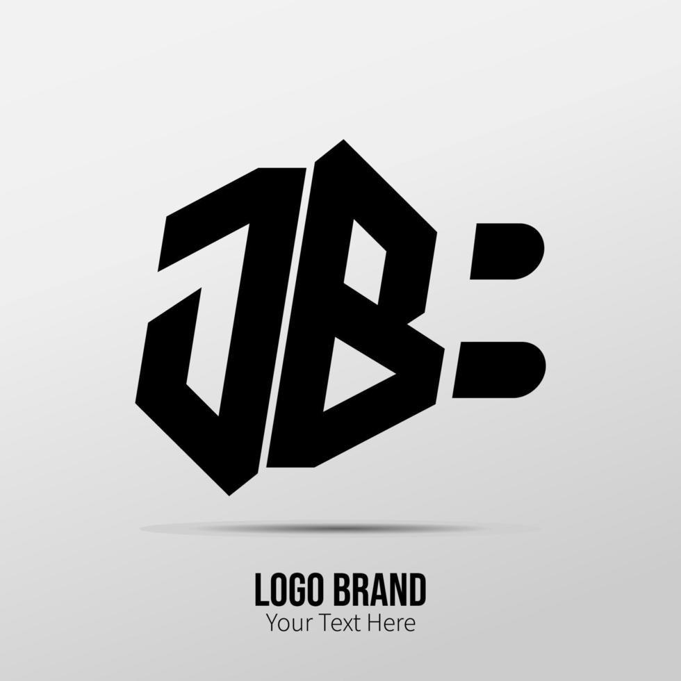 jbb brief logo ontwerp met creatief doorsneden en gesneden serif lettertype. vector