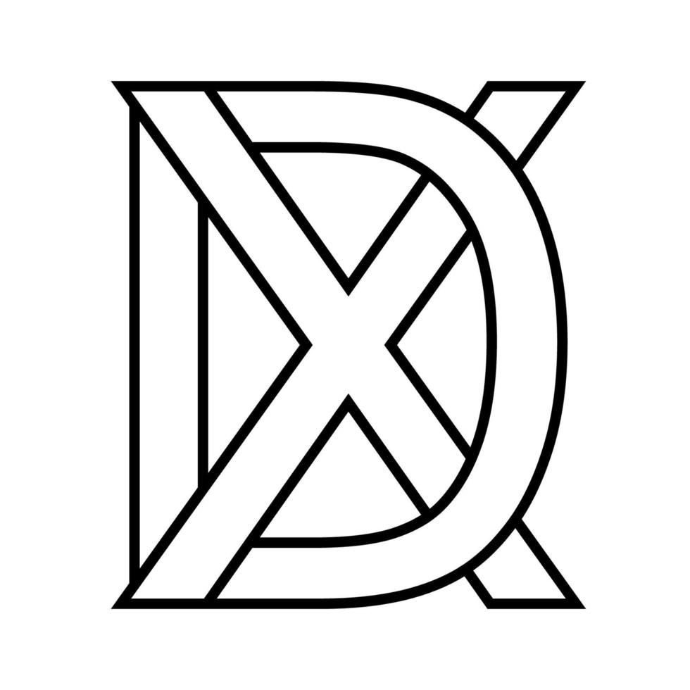 logo teken dx xd icoon nft dx verweven, brieven d X vector
