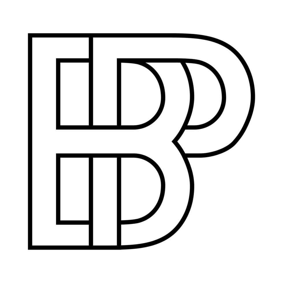 logo teken bp pb icoon teken twee doorweven brieven b en p vector logo bp, pb eerste hoofdstad brieven patroon alfabet b, p