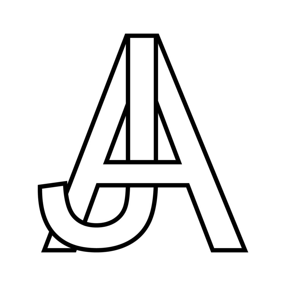 logo teken aj ja icoon, dubbele brieven logotype een j vector