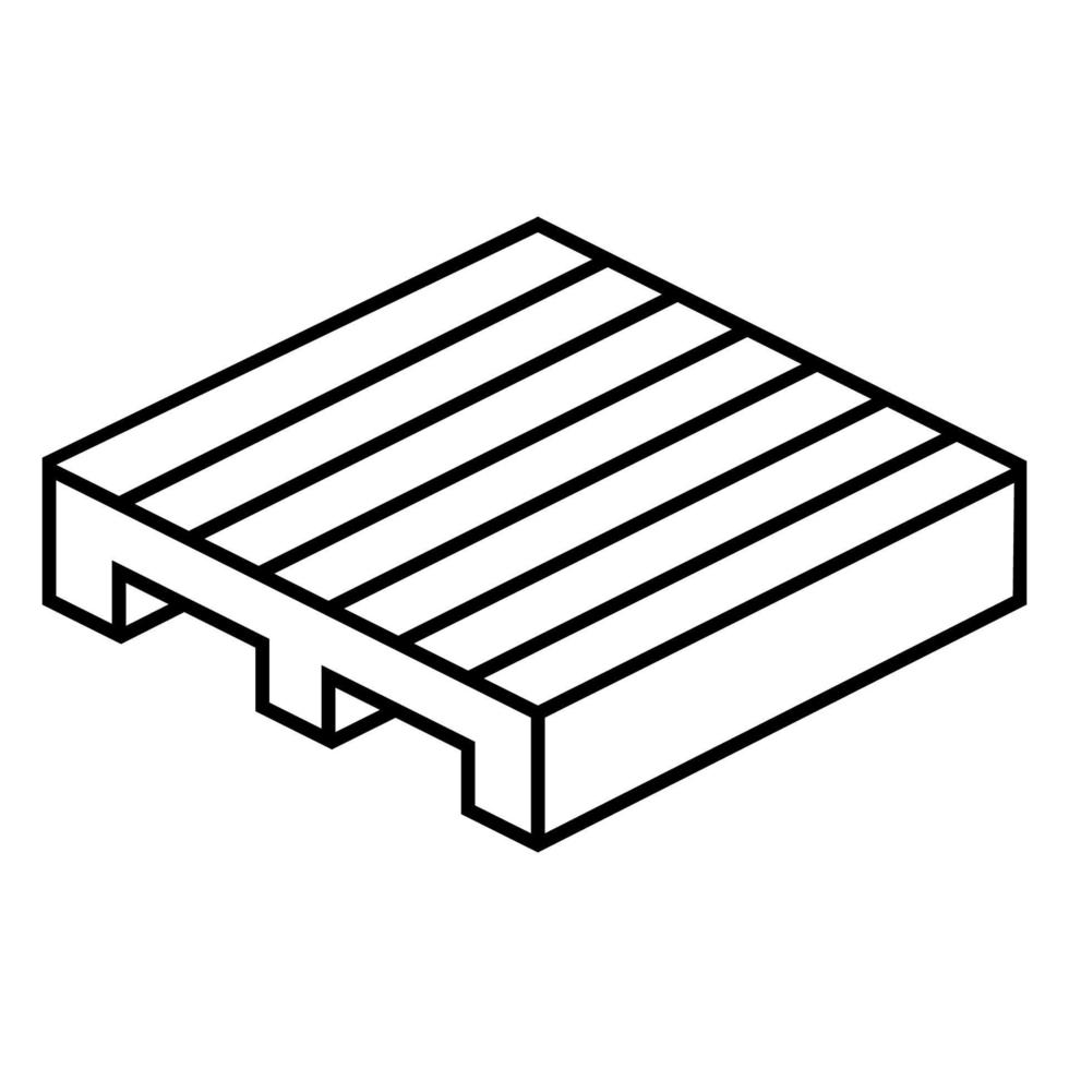 pallet voor vervoer van omvangrijk goederen, isometrische houten pallet voor vervoer van rokla vector