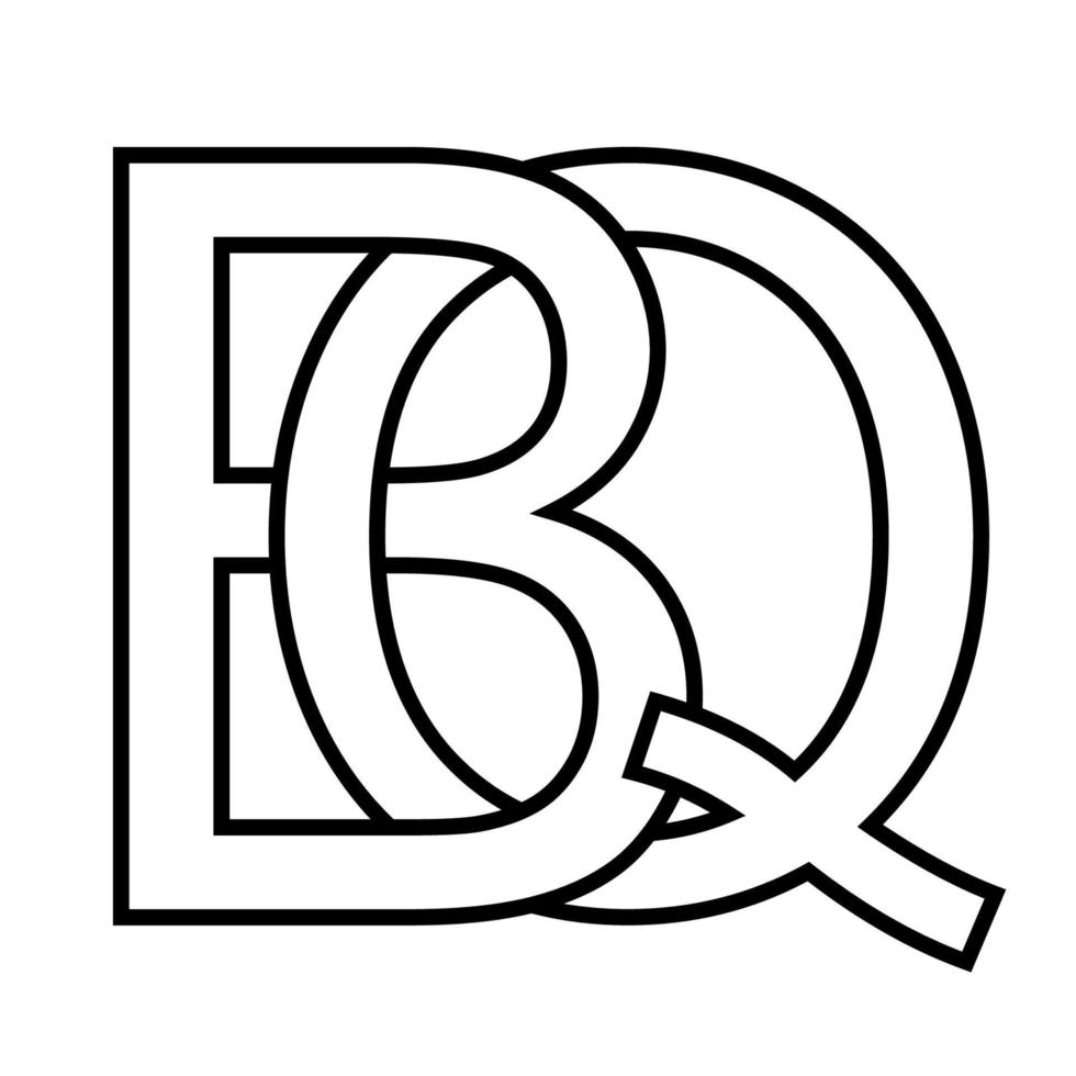 logo teken bq qb icoon teken twee doorweven brieven b en q vector logo bq, qb eerste hoofdstad brieven patroon alfabet b, q