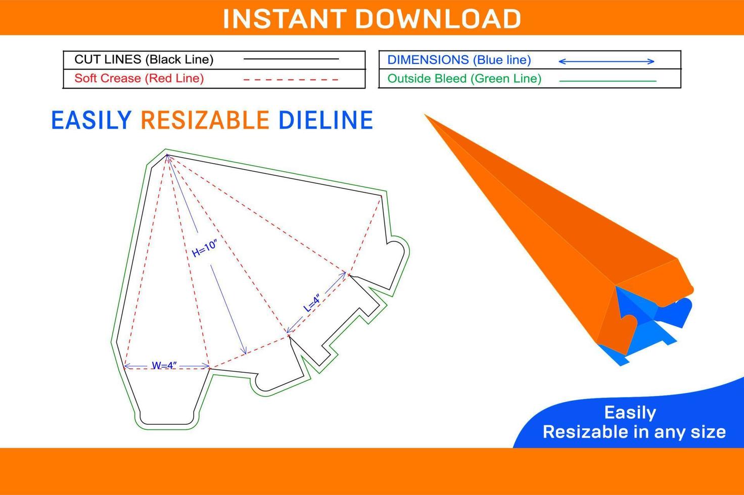 piramide geschenk doos dieline sjabloon vector het dossier en 3d doos ontwerp doos dieline en 3d doos