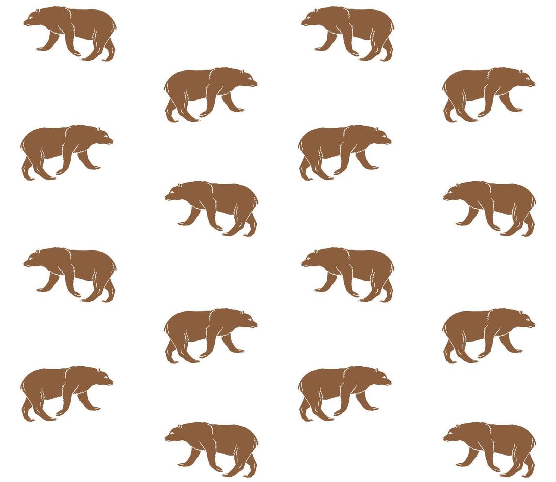 vector naadloos patroon van tekening bruin beer