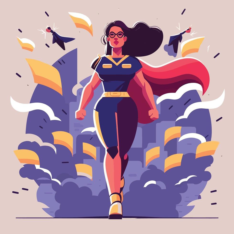 Super vrouw vector illustratie voor poster, banier, t overhemd ontwerp enz. Internationale vrouwen dag. Dames machtiging.