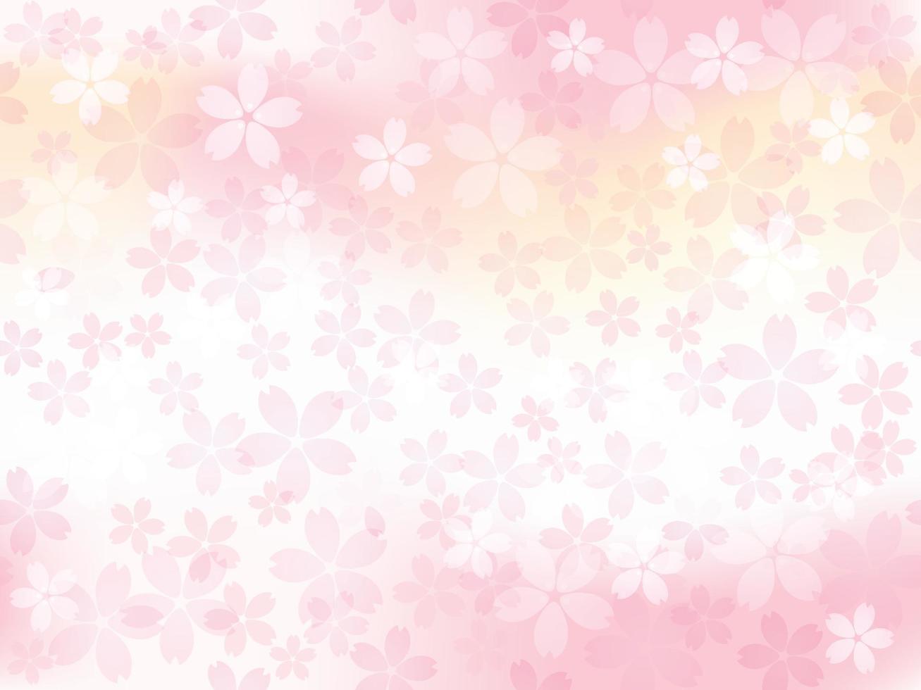 naadloze achtergrond vectorillustratie met kersenbloesems in volle bloei. horizontaal en verticaal herhaalbaar. vector