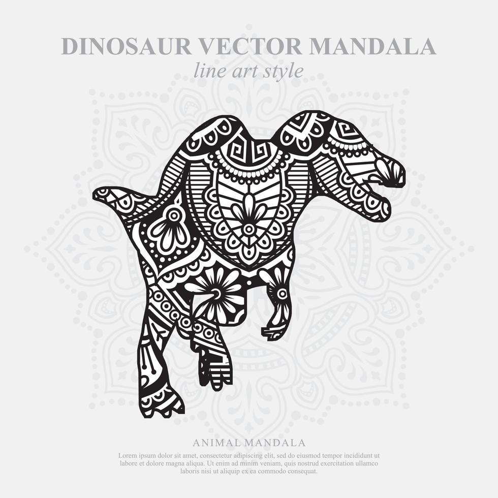 dinosaurus mandala. vintage decoratieve elementen. oosters patroon, vectorillustratie. vector