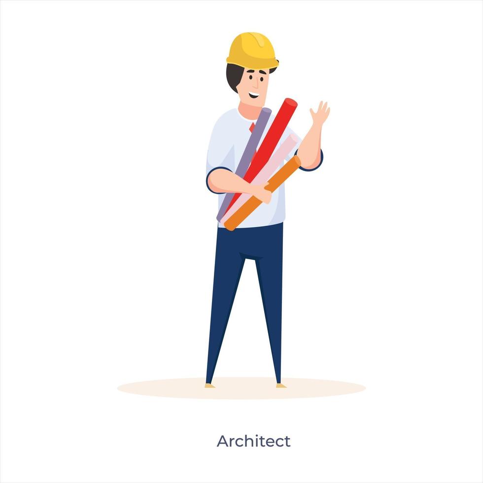 mannelijke architect avatar vector