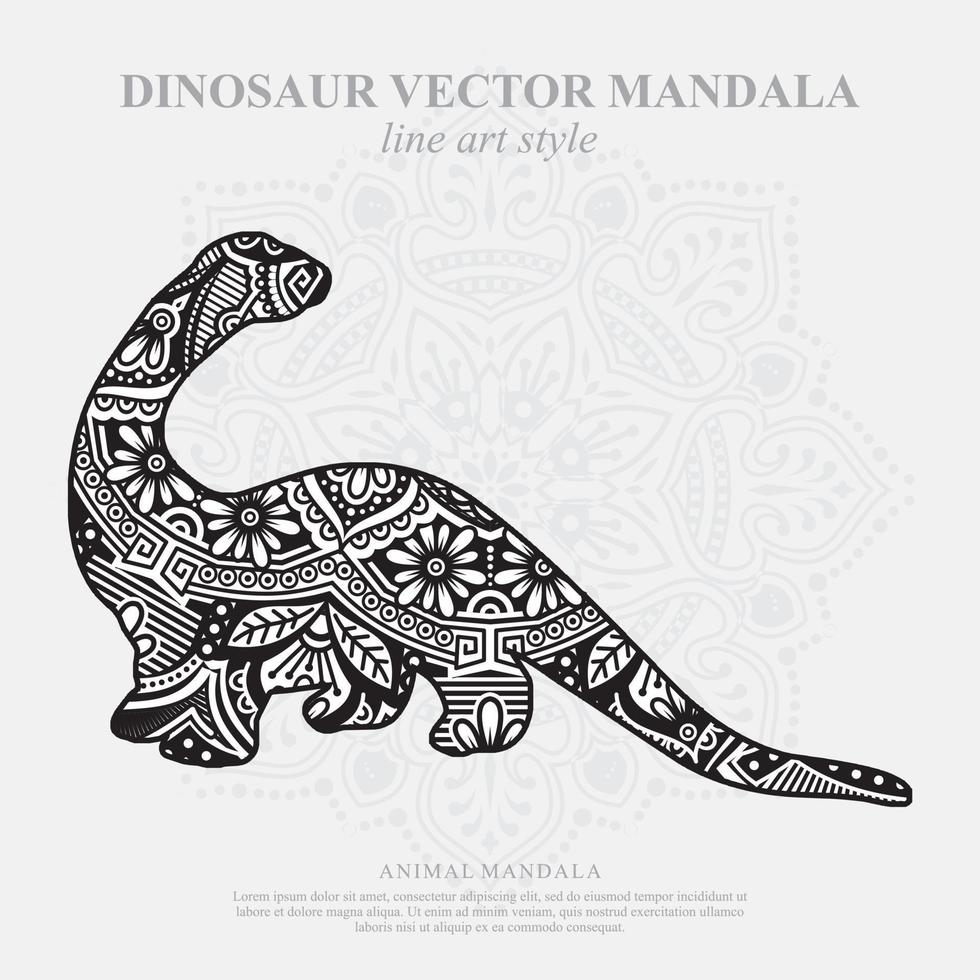 dinosaurus mandala. vintage decoratieve elementen. oosters patroon, vectorillustratie. vector