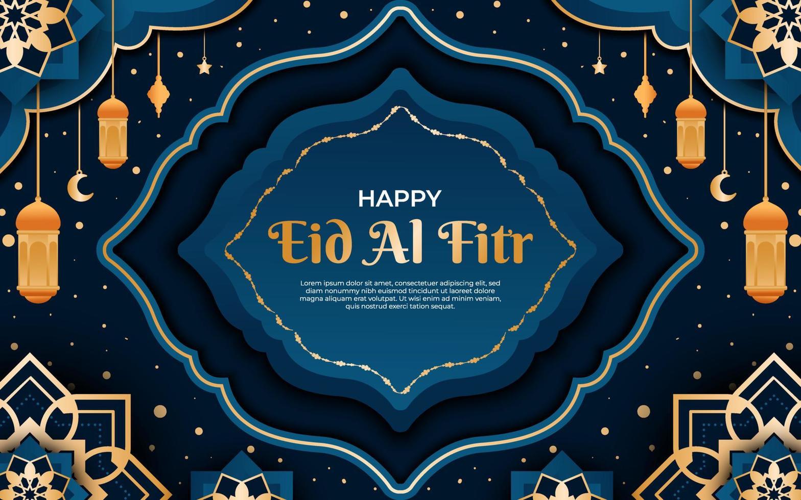 gelukkige eid al fitr achtergrond vector