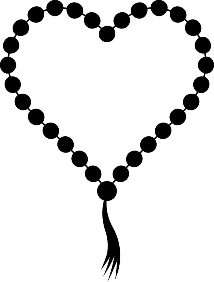 gebed kralen gevouwen in de vorm van een hart vector