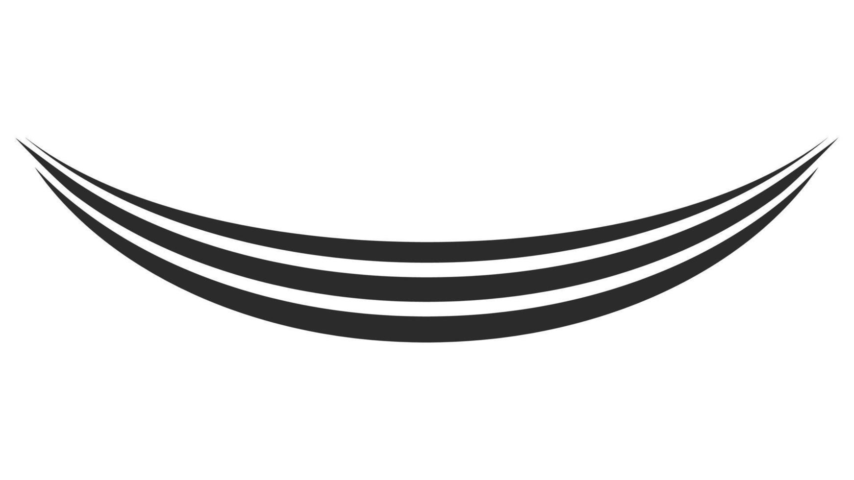 logo drie gebogen strepen hangmat, teken zomer vakantie Aan strand vector