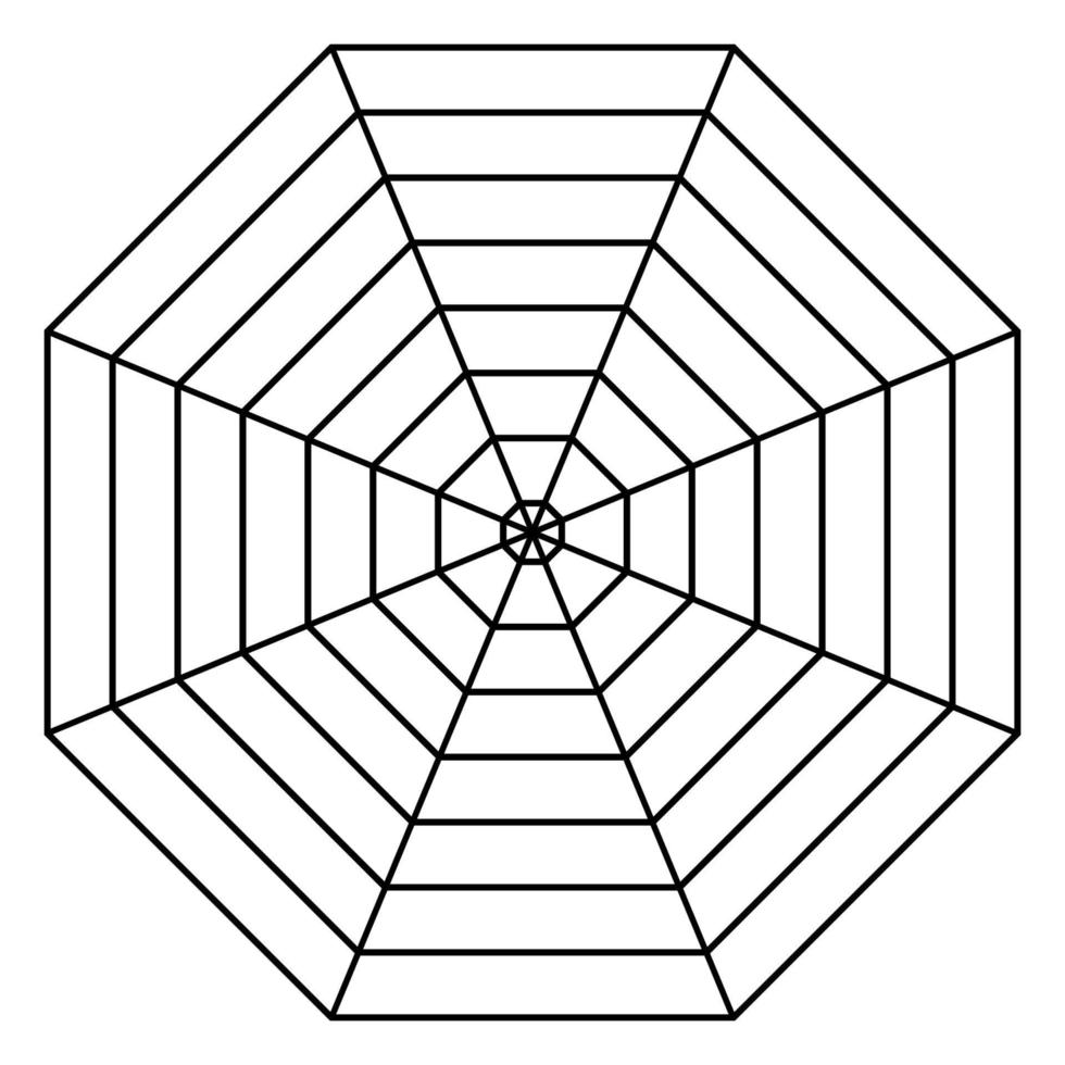achthoek 8 spin rooster patroon radar sjabloon, 8s spin diagram vector
