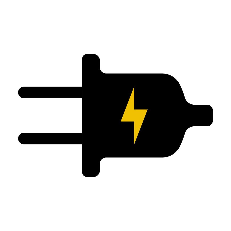 elektriciteit plug met bliksem, elektrisch plug icoon voorraad illustratie vector