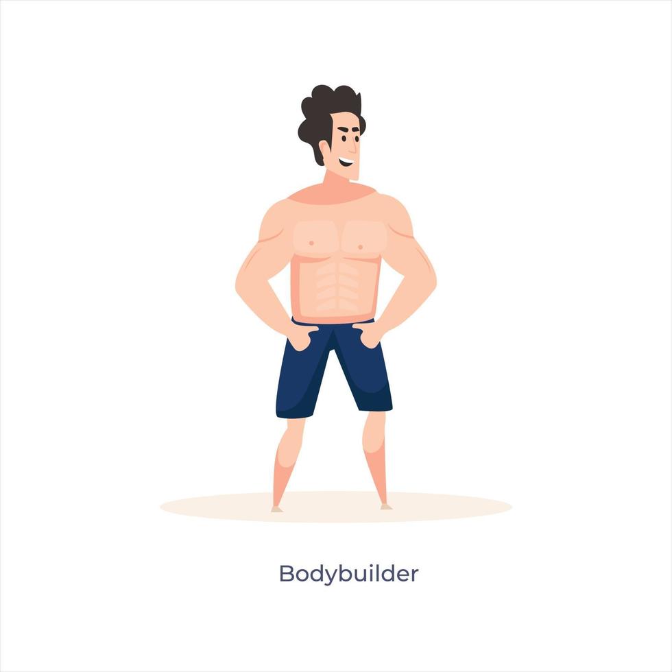 mannelijke bodybuilder avatar vector