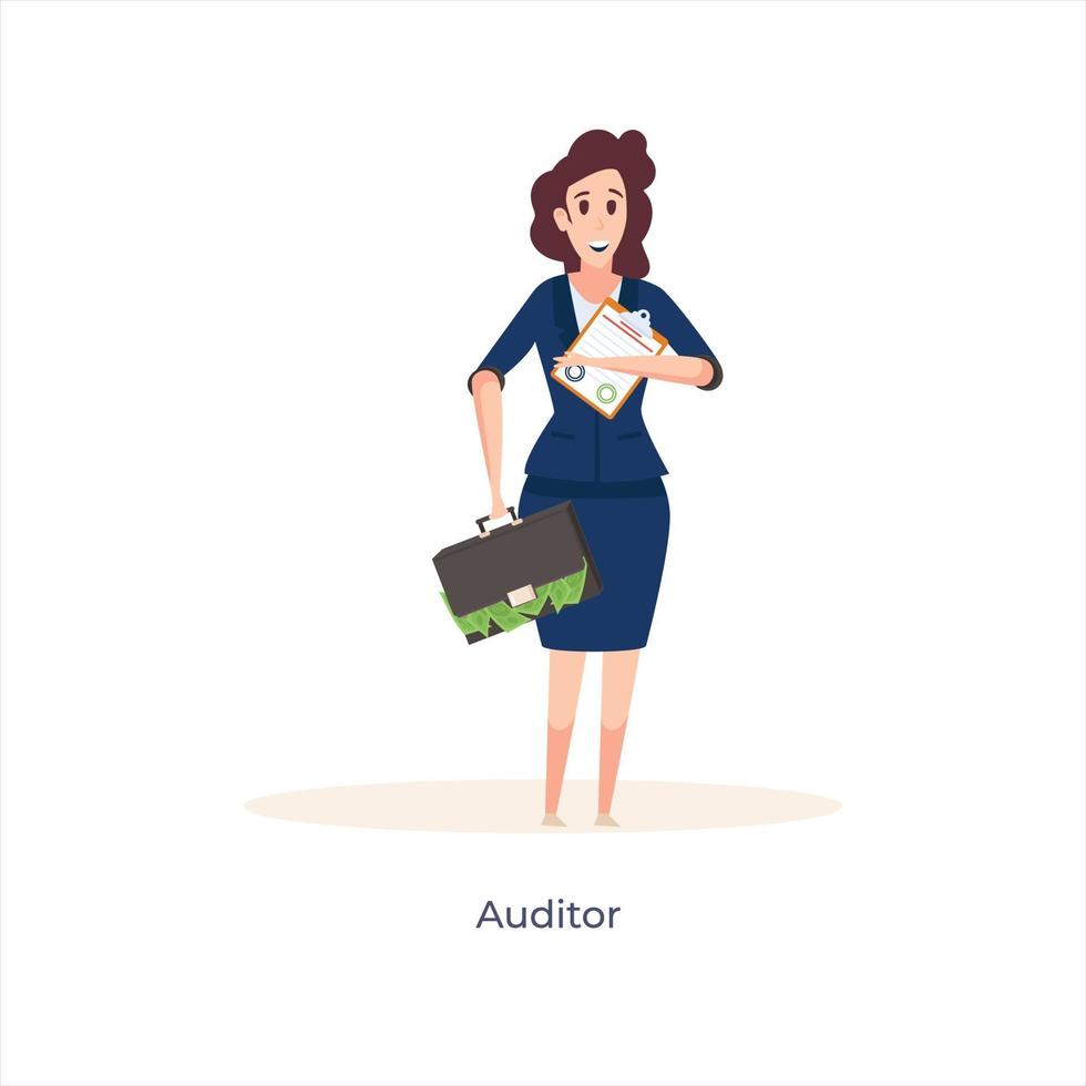 vrouwelijke auditor avatar vector