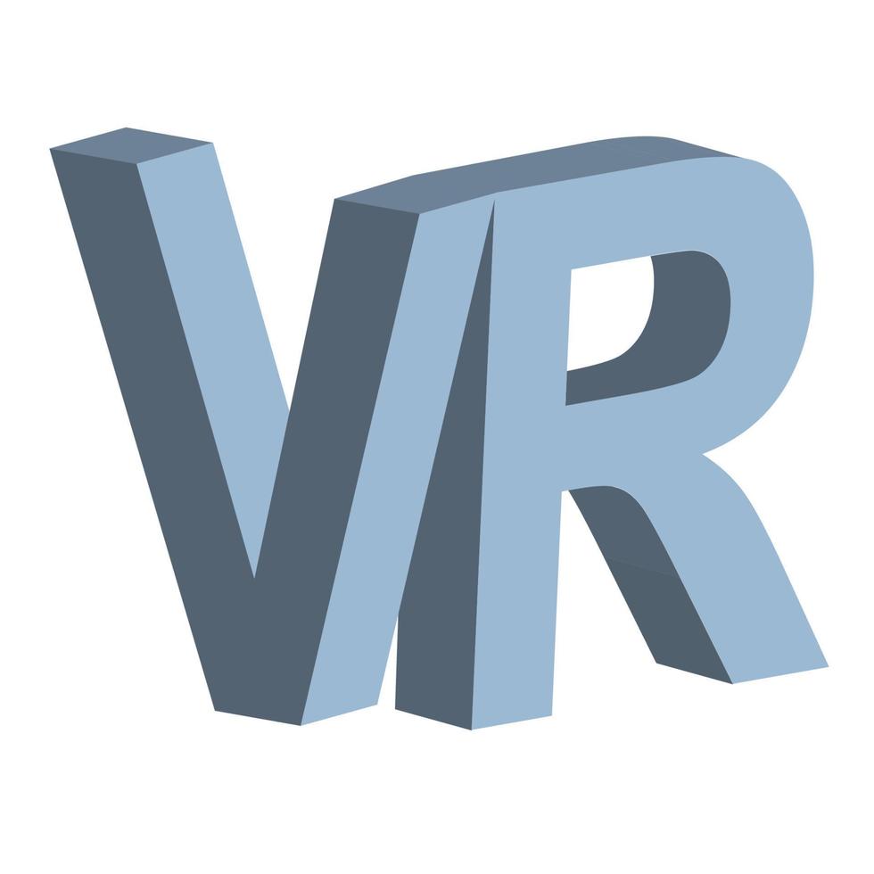 vr virtueel realiteit brief v en r vector 3d vr icoon virtueel realiteit teken