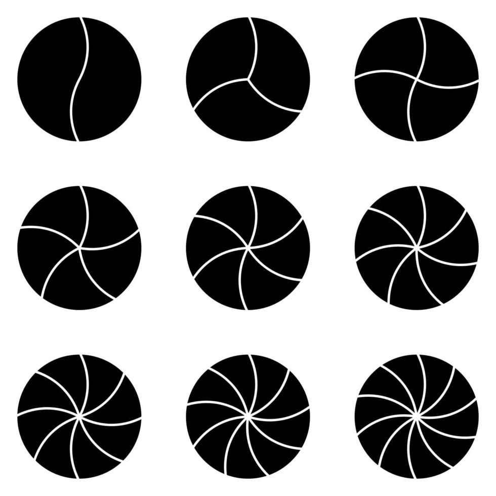 ronde logo sjabloon pictogrammen infographics voor gegevens visualisatie, vector reeks cirkel sector voor weergeven complex informatie