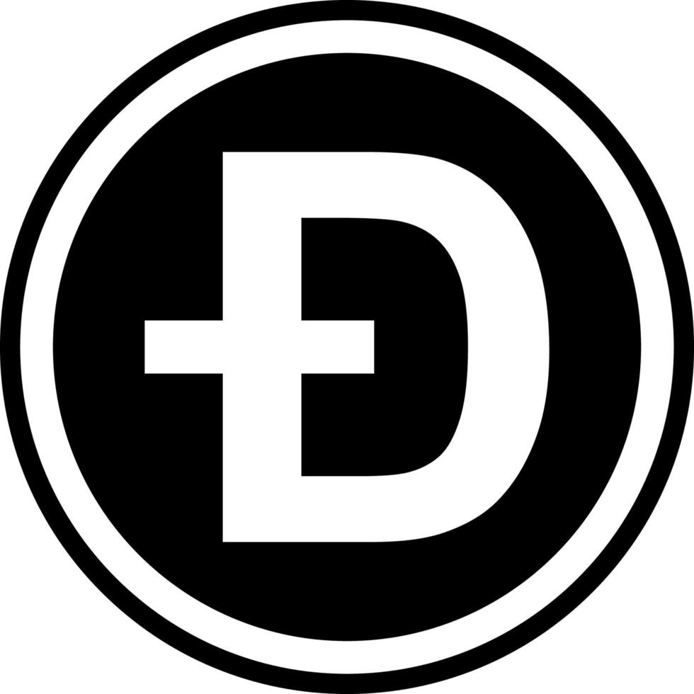 token symbool van de dogecoin cryptogeld vector