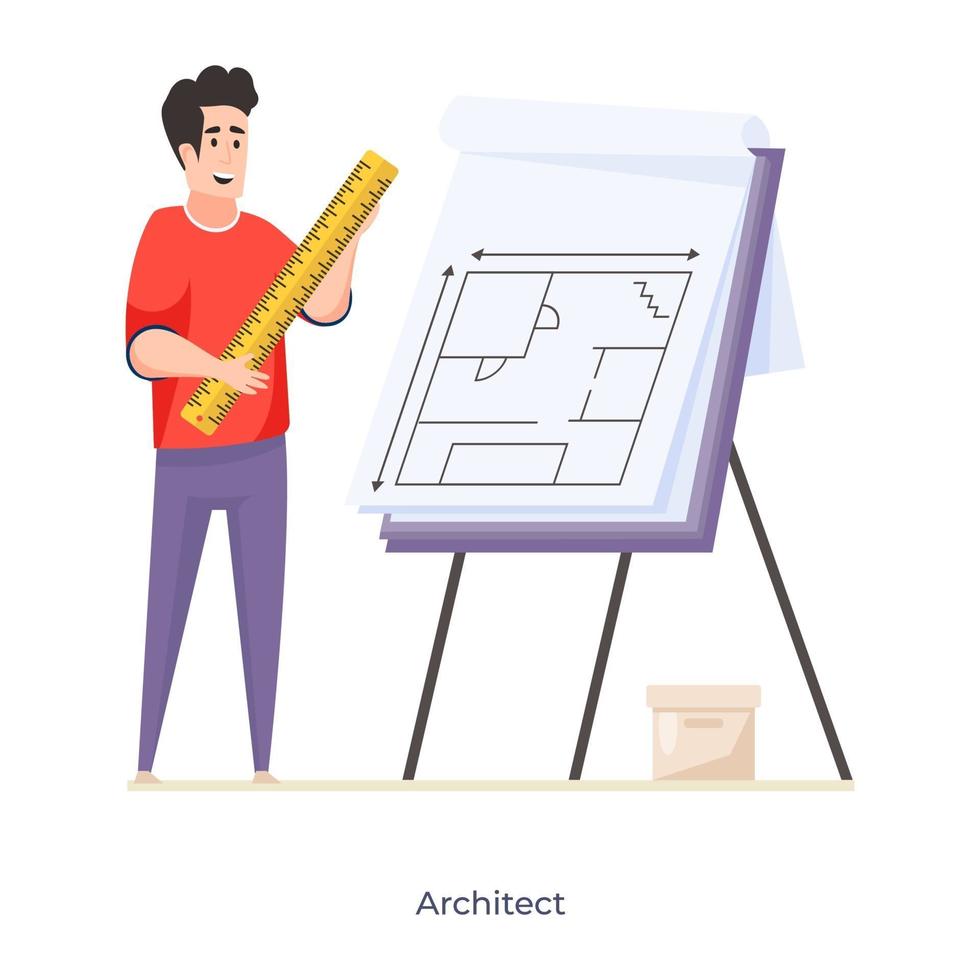 mannelijke architect avatar vector