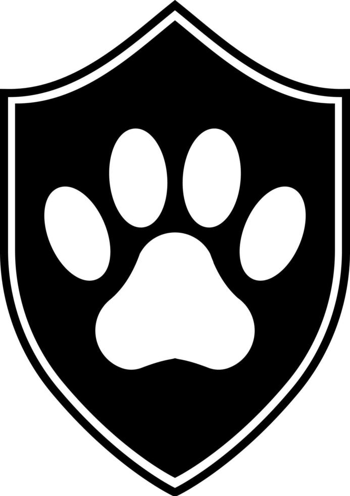 dier bescherming logo shild genaaid met dier poot afdrukken vector